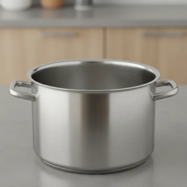 Shiny stainless steel slow cooker insert, emphasizing durability and a chemical-free cooking surface.